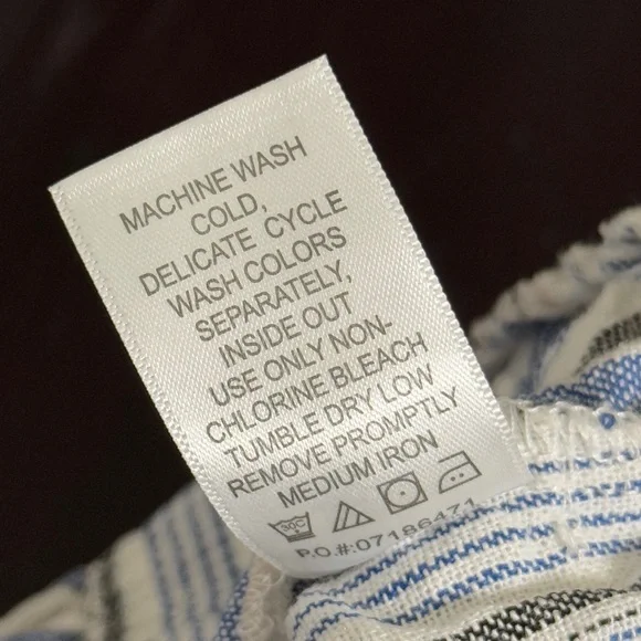 Woman Within 16W PETITE Linen Blend Striped Wide Leg Pants Coastal Beachy - Picture 10 of 11